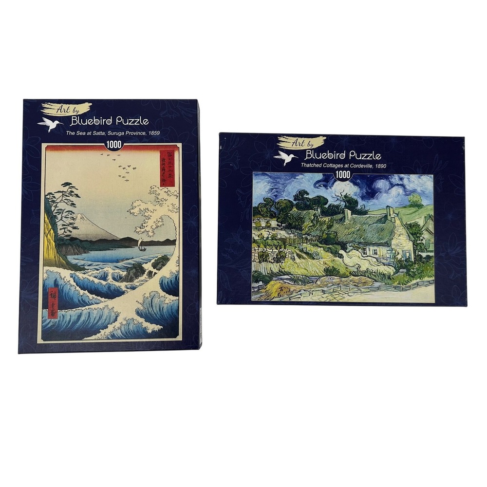 Bluebird Puzzles(2) Sea at Satta Thatched Cottages 1000-piece COMPLETE‎